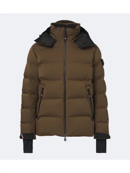 Geacă de schi Moncler Grenoble cu glugă maro