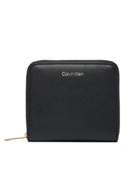 Calvin Klein Πορτοφόλι Foil Logo Medium Zip Around μαύρο