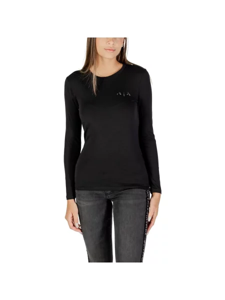 Tričko Eax s dlouhými rukávy černé