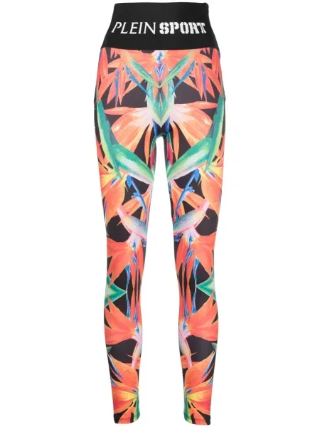 Leggings Plein Sport cu model floral cu imagine stretch negru
