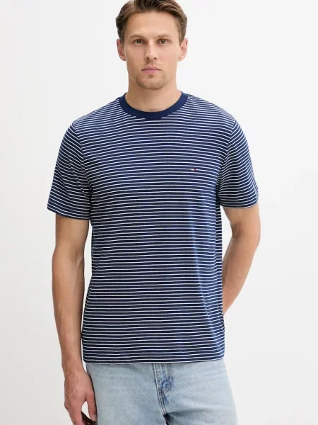 Тениска Tommy Hilfiger с изчистен дизайн тъмносиньо