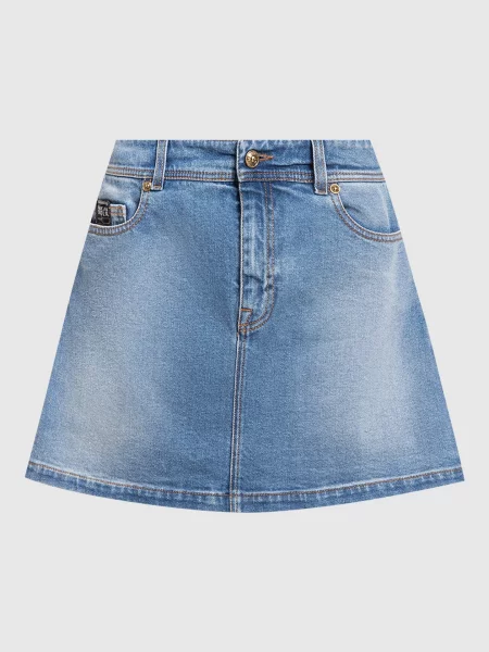 Джинсова спідниця з логотипом Versace Jeans Couture синя