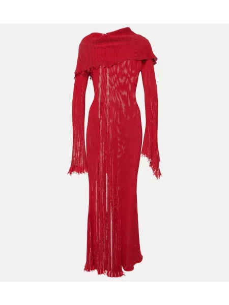 Rochie maxi Acne Studios zdrențuiți de costum roșu