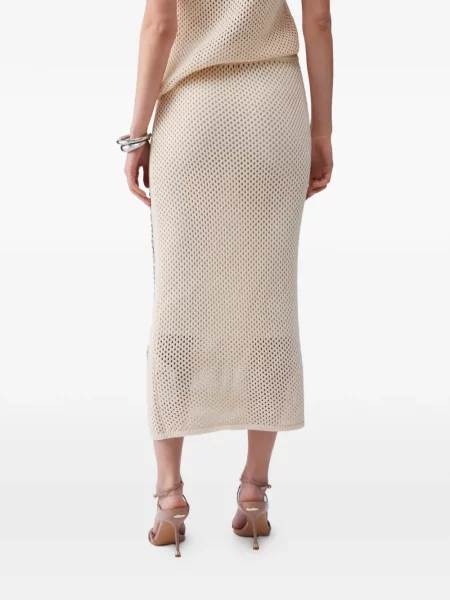 Fustă midi Liu Jo plasă alb