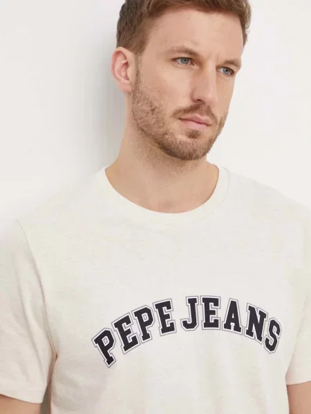 Pepe Jeans tričko CLEMENT béžové