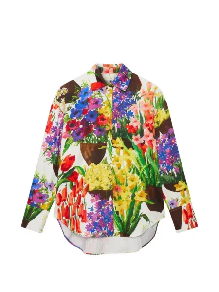 Cămașă Msgm cu model floral cu imagine alb