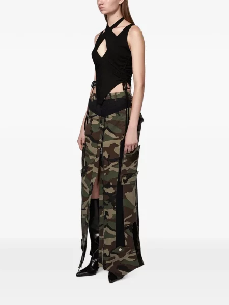 Top Srvc Studio cu gât halter negru