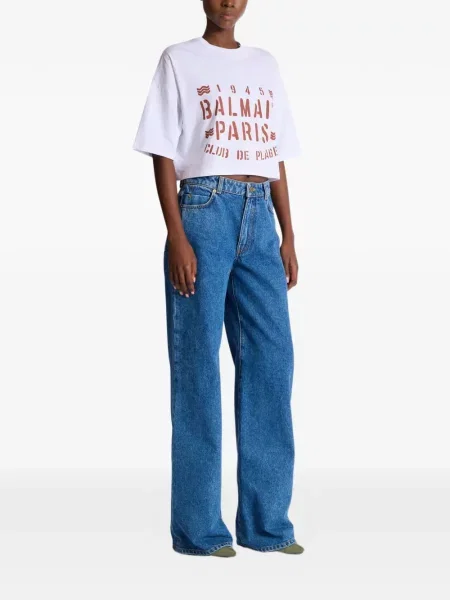 Tricou Balmain cu imagine alb