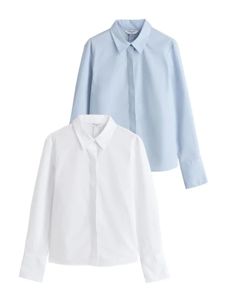 Next Bluză Essential albastru deschis alb