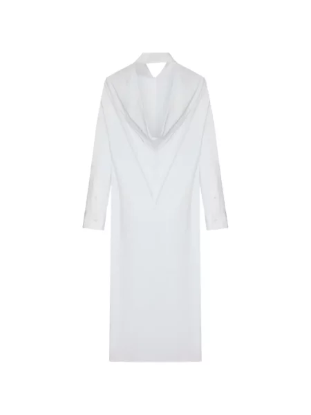 Rochie tip cămașă Balenciaga drapată alb