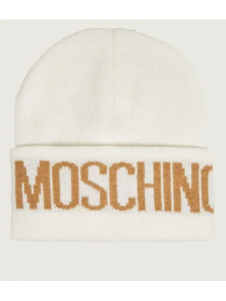 Moschino Căciulă cu adaos de lână și cașmir bej