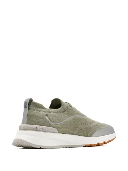 Sneakerși Brunello Cucinelli tricotate verde