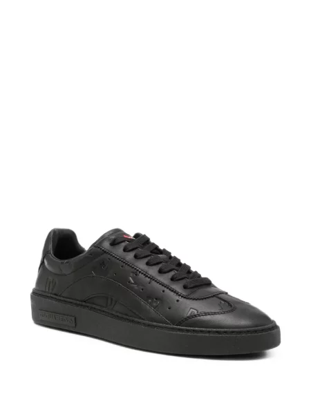 Sneakerși Dsquared2 din piele cu autograf negru