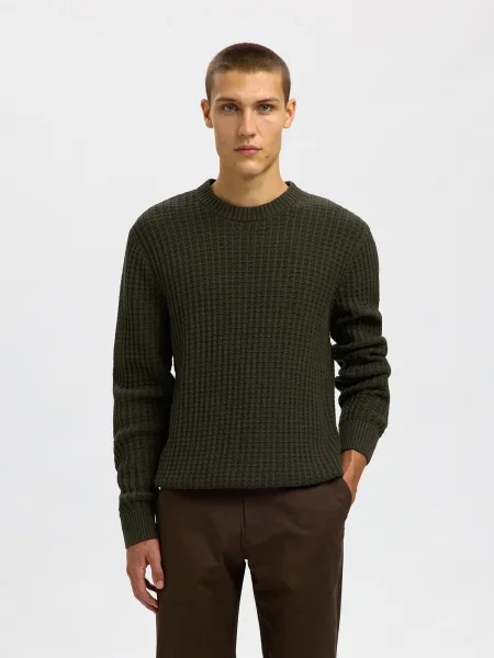 SELECTED Pulover SLHTOM pin verde