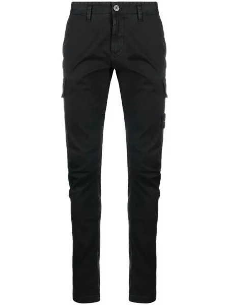 Pantaloni Stone Island cu strasuri stretch negru