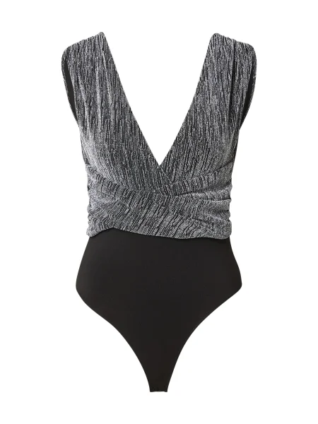 ABOUT YOU Tricou body Cecile / argintiu negru