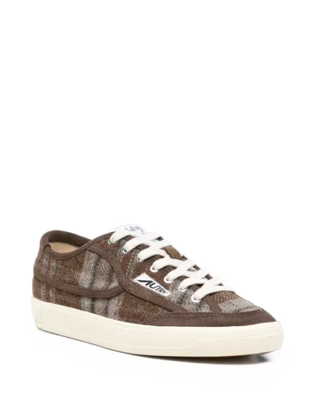 Bőr kockás sneaker Autry barna
