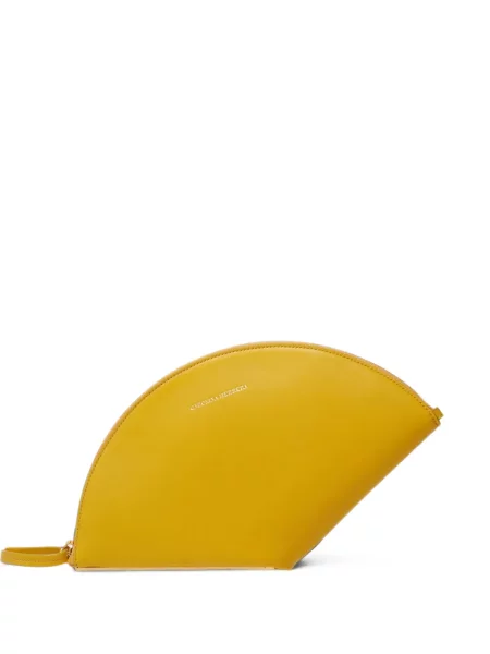 Geantă plic Carolina Herrera din piele galben