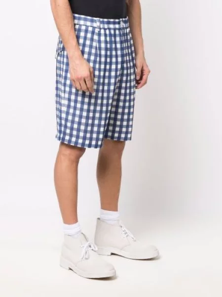 Kostkované bermudy Jacquemus modré