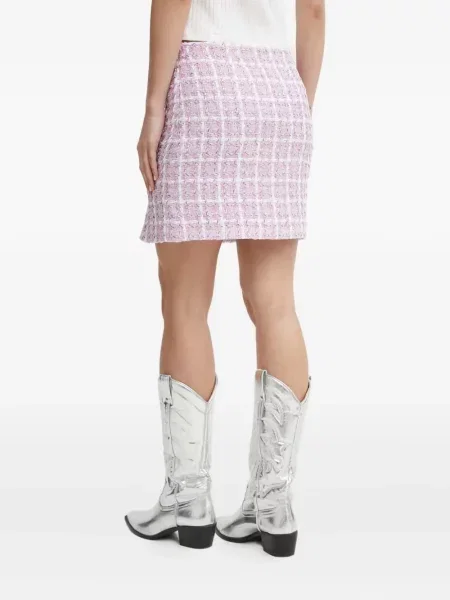Fusta mini Iro din tweed roz