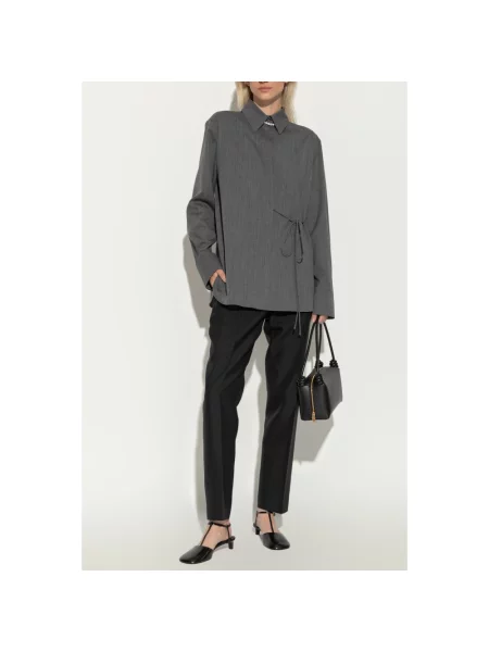 Spodnie Jil Sander z wysoką talią czarne