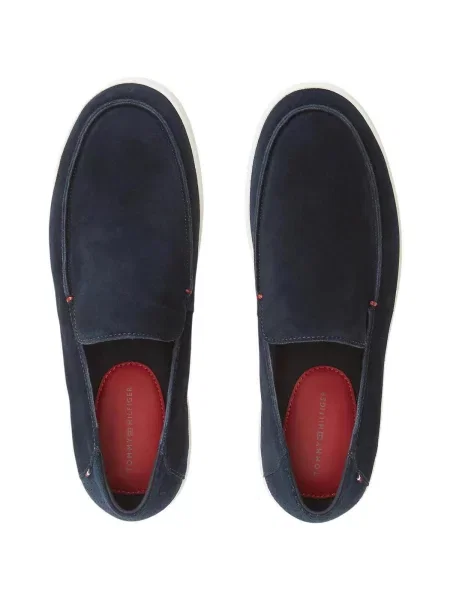 Pantofi loafer Tommy Hilfiger din piele de căprioară albastru