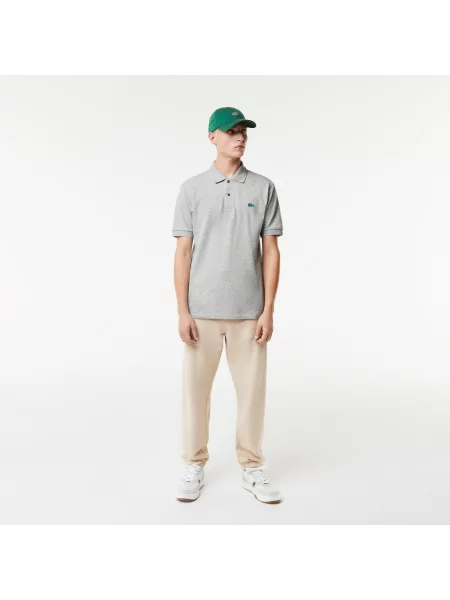 Lacoste Koszulka Polo Classic Fit Z Nadrukiem W Kropki Z Bawełny Piqué szara
