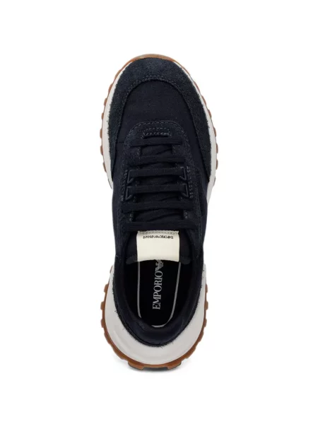Sneakers Emporio Armani σουέντ μαύρο