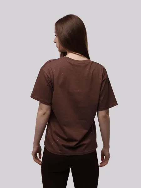 Футболка LUMO темно-коричневий віскоза/поліестер коричнева