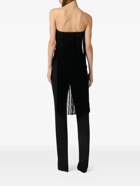 Топ Elisabetta Franchi с ресни от тюл черно