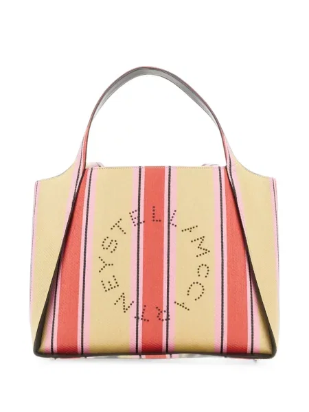 Geantă shopper Stella Mccartney cu dungi cu autograf
