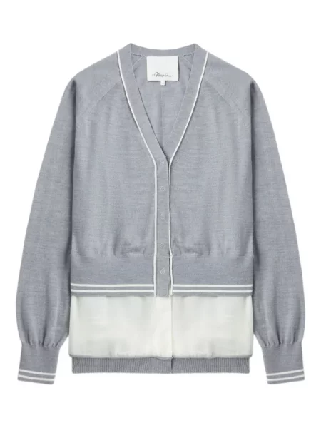 Cardigan 3.1 Phillip Lim de lână cu decolteu în V gri