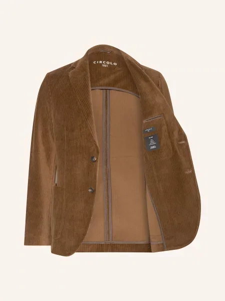 Circolo Manšestrové Sako Slim Fit hnědá