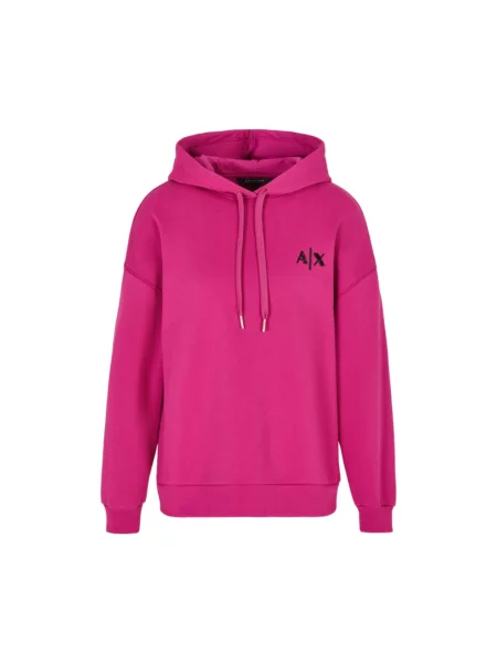 Bluza z kapturem Armani Exchange różowa