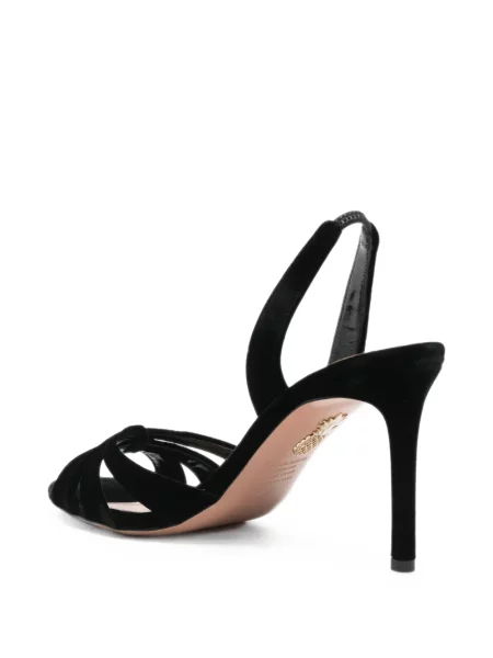 Sandale Aquazzura de catifea slingback negru