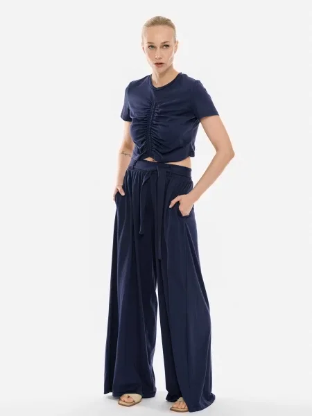 Pantaloni Connect Me bleumarin