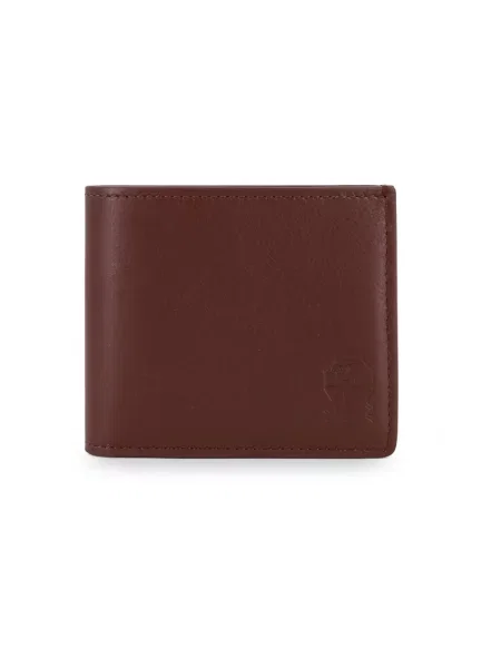 Portfel Brunello Cucinelli skórzany z logo brązowy