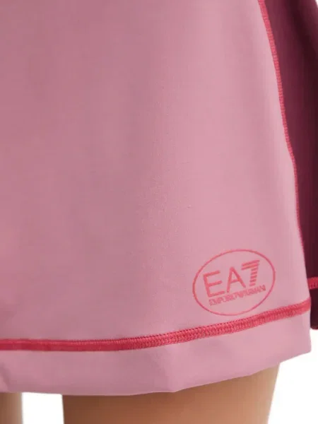 Fusta mini Ea7 Emporio Armani cu autograf roz