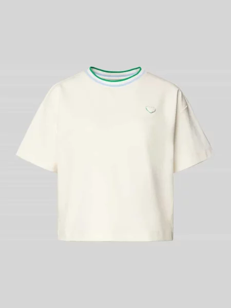 T-shirt o kroju relaxed fit z aplikacjami z motywem Marc Cain biała