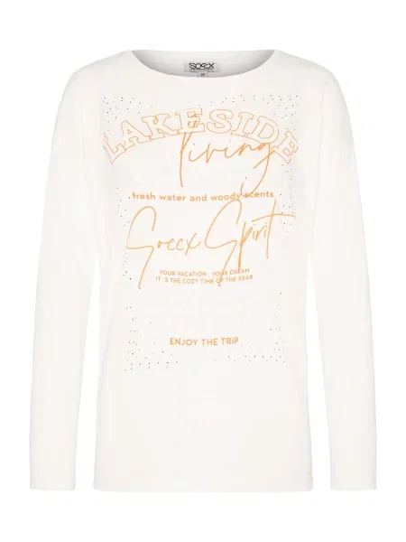 Soccx Majica Rock the Boat oranžna / off-bela bela