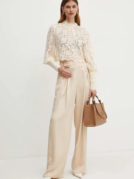 Блузка Bardot LACE GEORGIA однотонна бежевий