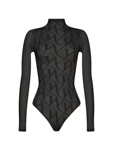 Body Wolford din jacard cu autograf negru