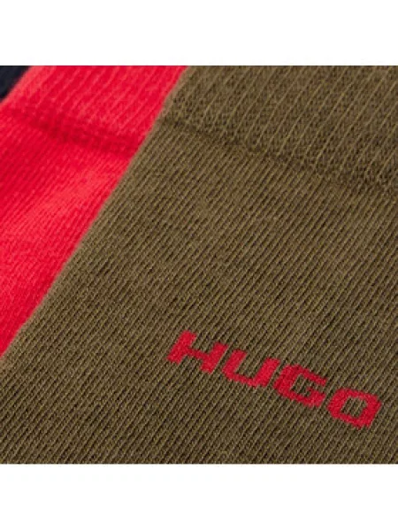 HUGO Nogavice temno modra / rjava rdeča