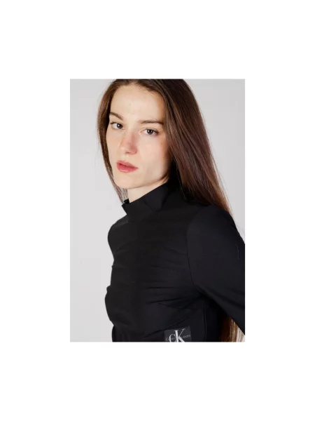 Dzianinowa koszulka Calvin Klein Jeans czarna