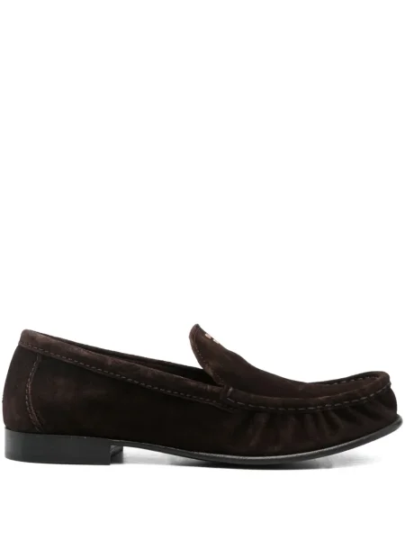 Pantofi loafer Miu Miu din piele de căprioară maro