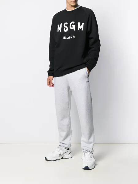 Pantaloni Msgm alergare cu autograf alb
