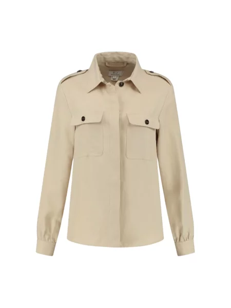 Lniana kurtka Woolrich beżowa