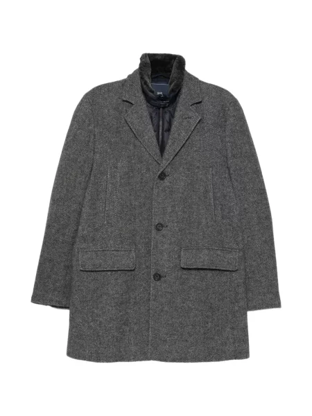 Palton Mabrun cu model herringbone gri