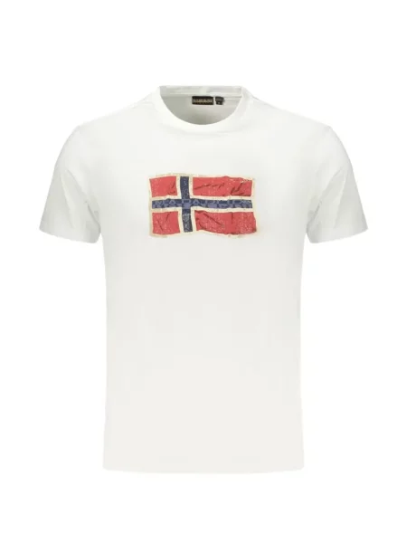 Tricou Napapijri cu decolteu rotund alb