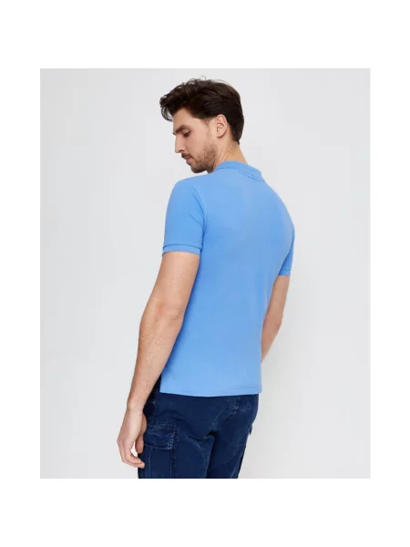 Lniana koszulka polo Polo Ralph Lauren niebieska